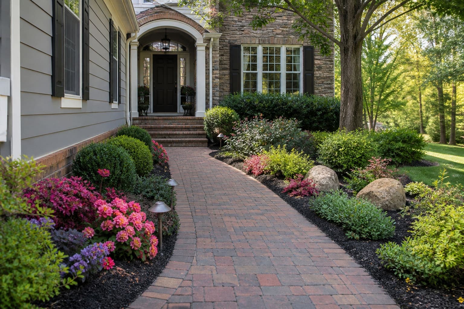 Paver patio in a Charlotte Metro suburban yard